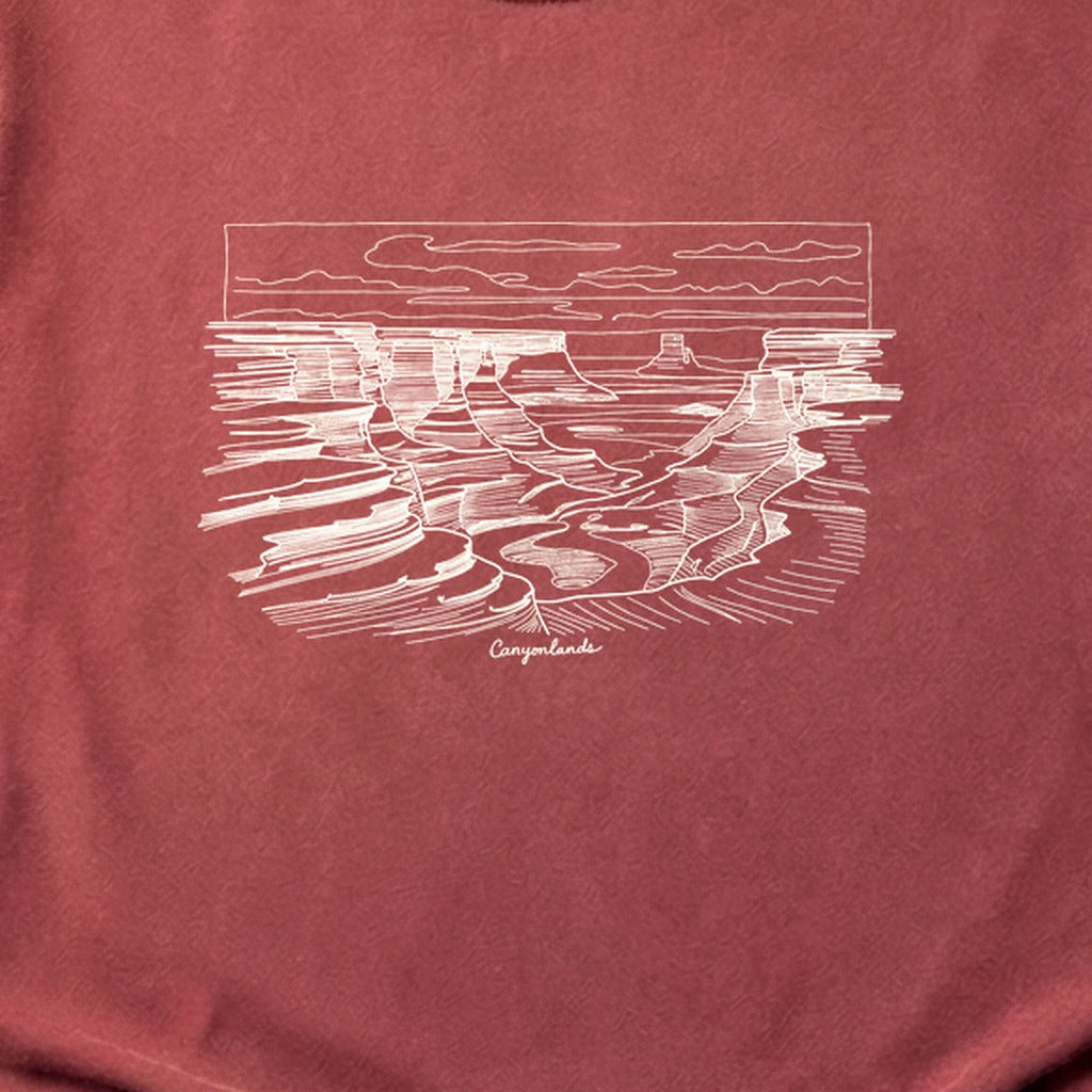 Canyonlands Line Drawing Cotton T-Shirt