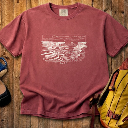 Canyonlands Line Drawing Cotton T-Shirt