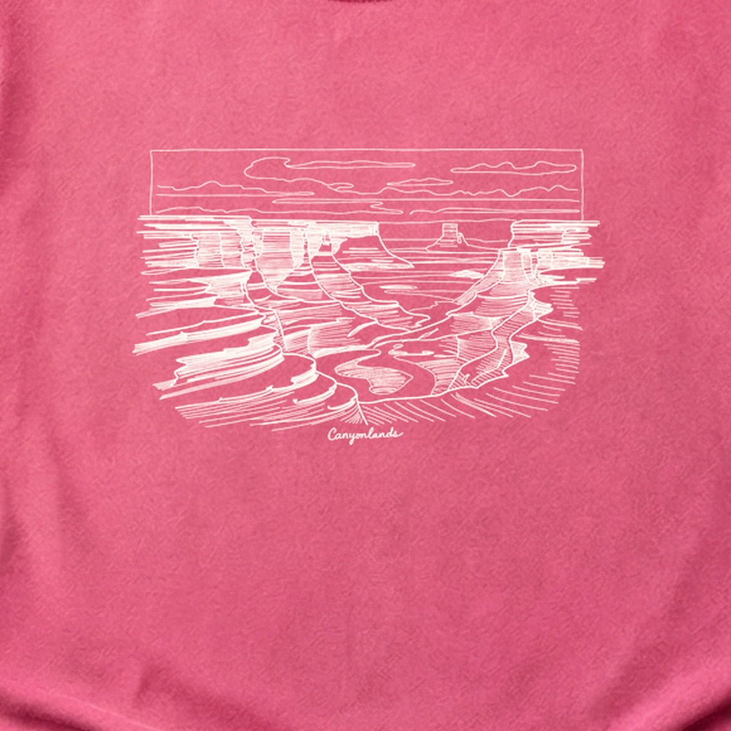 Canyonlands Line Drawing Cotton T-Shirt