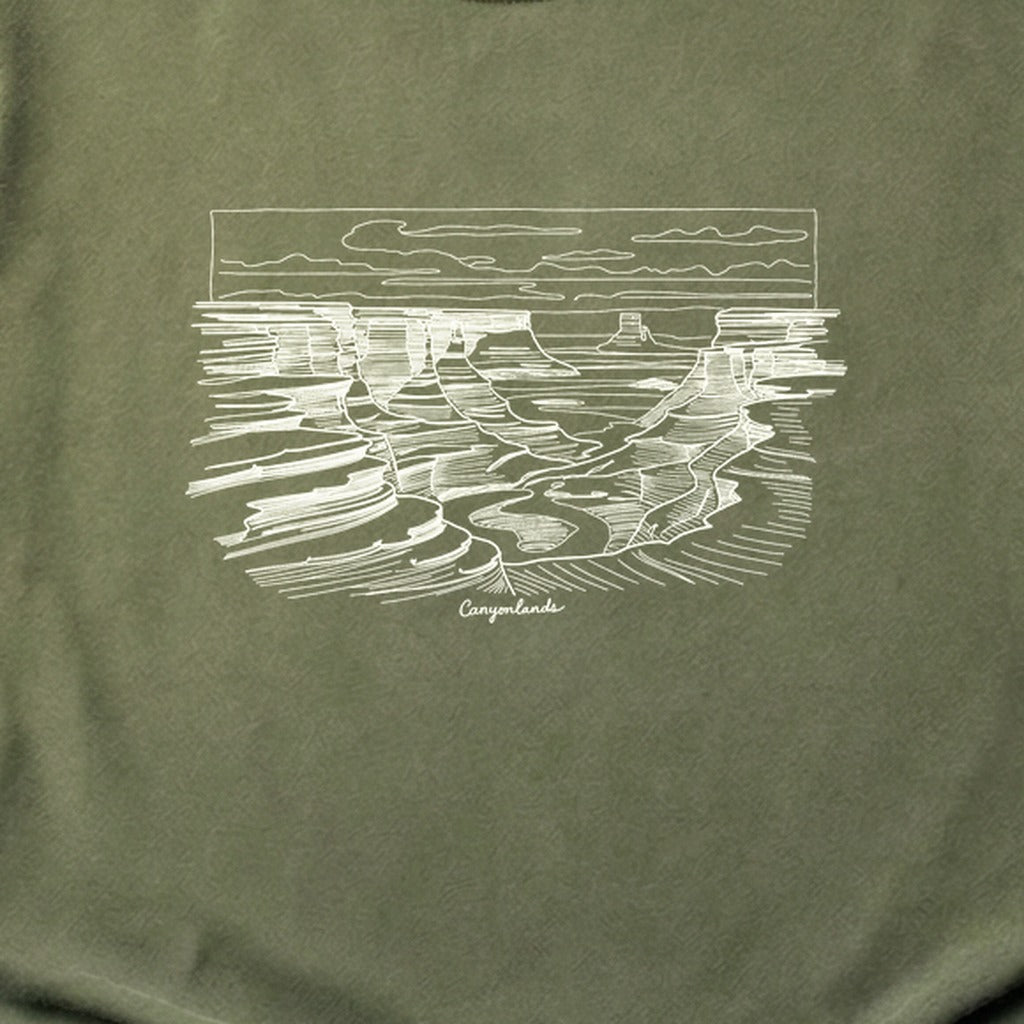 Canyonlands Line Drawing Cotton T-Shirt