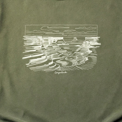 Canyonlands Line Drawing Cotton T-Shirt