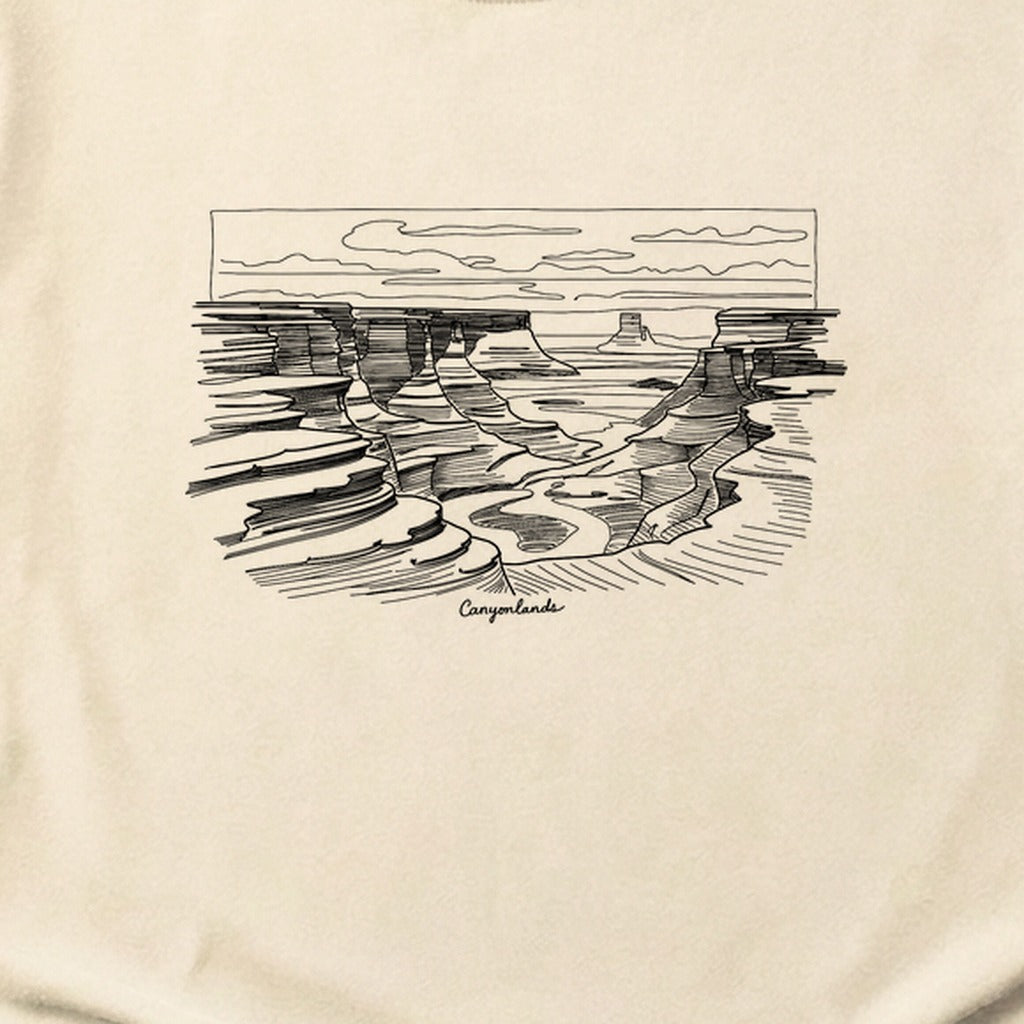 Canyonlands Line Drawing Cotton T-Shirt