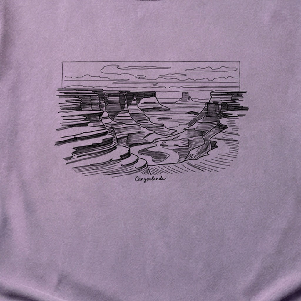 Canyonlands Line Drawing Cotton T-Shirt