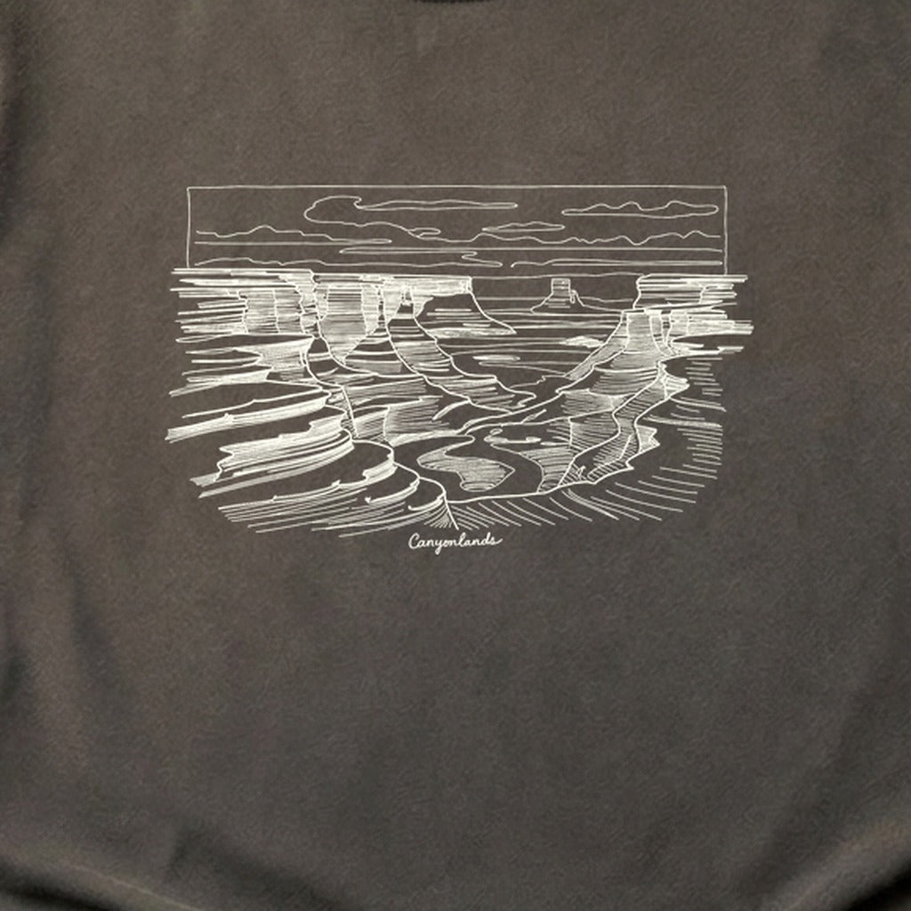 Canyonlands Line Drawing Cotton T-Shirt