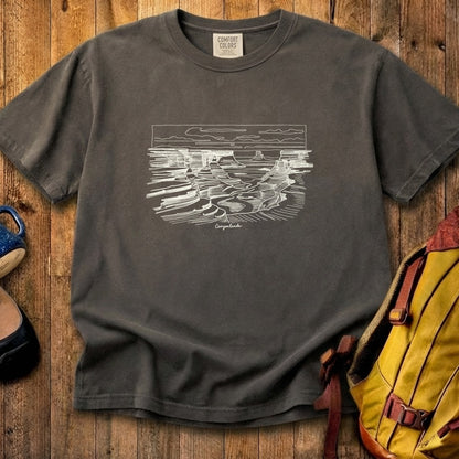 Canyonlands Line Drawing Cotton T-Shirt
