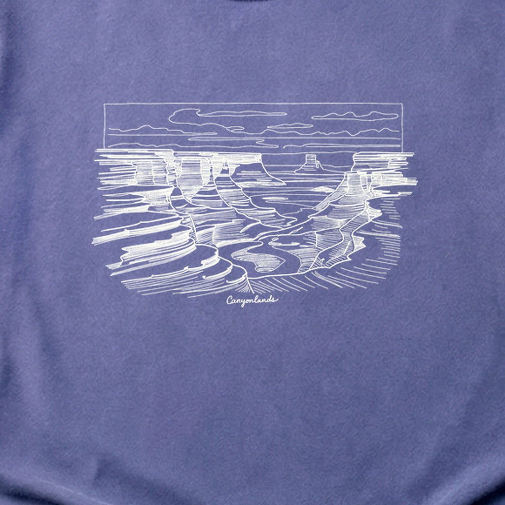 Canyonlands Line Drawing Cotton T-Shirt