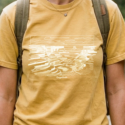 Canyonlands Line Drawing Cotton T-Shirt