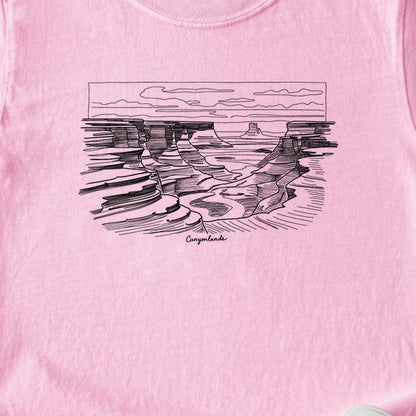 Canyonlands Line Drawing Kids Cotton T-Shirt