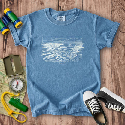 Canyonlands Line Drawing Kids Cotton T-Shirt