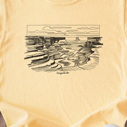 Canyonlands Line Drawing Kids Cotton T-Shirt