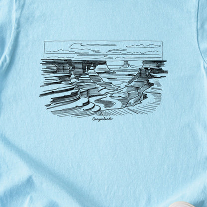 Canyonlands Line Drawing Kids Cotton T-Shirt