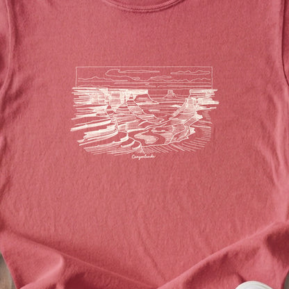 Canyonlands Line Drawing Kids Cotton T-Shirt