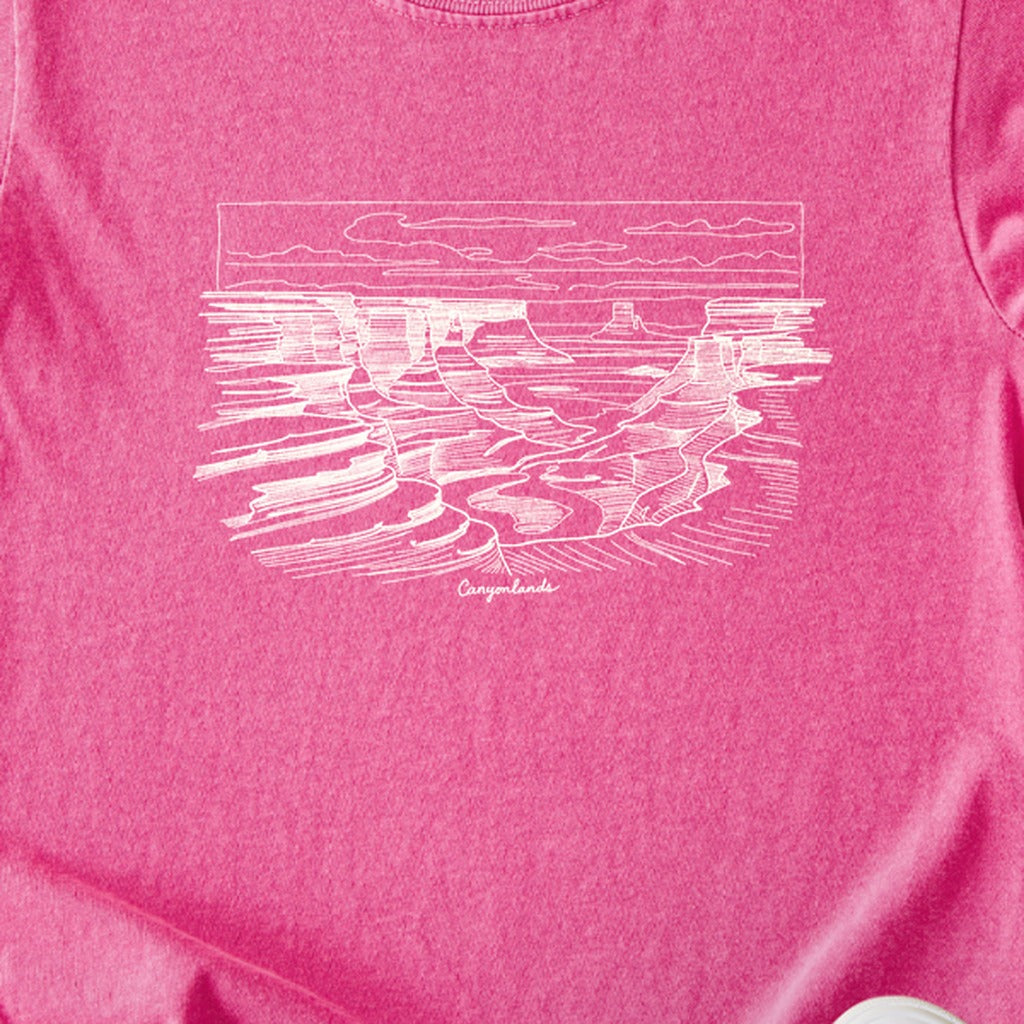 Canyonlands Line Drawing Kids Cotton T-Shirt