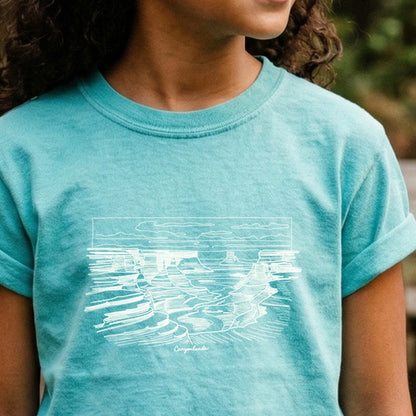 Canyonlands Line Drawing Kids Cotton T-Shirt