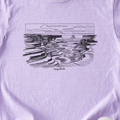 Canyonlands Line Drawing Kids Cotton T-Shirt