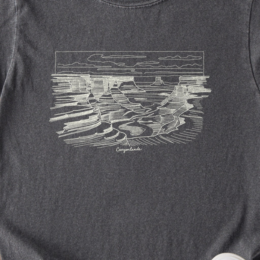 Canyonlands Line Drawing Kids Cotton T-Shirt
