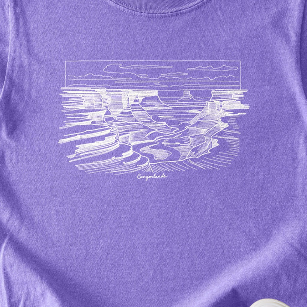 Canyonlands Line Drawing Kids Cotton T-Shirt