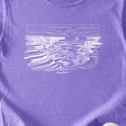 Canyonlands Line Drawing Kids Cotton T-Shirt