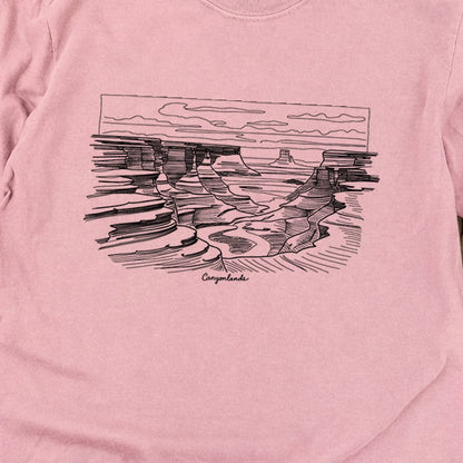 Canyonlands Line Drawing Cotton Long Sleeve