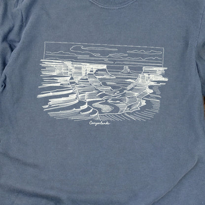 Canyonlands Line Drawing Cotton Long Sleeve