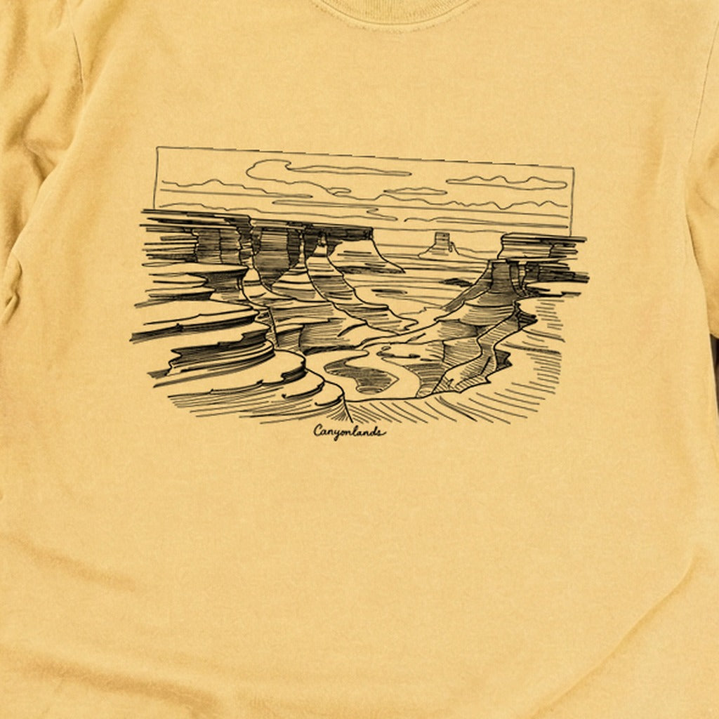Canyonlands Line Drawing Cotton Long Sleeve