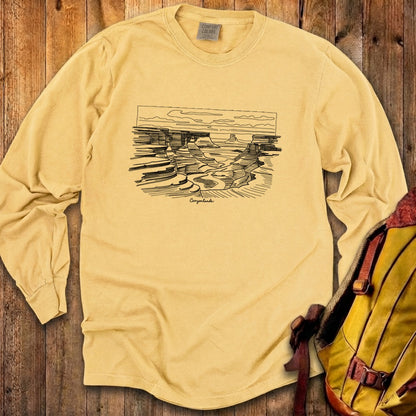 Canyonlands Line Drawing Cotton Long Sleeve
