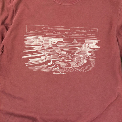 Canyonlands Line Drawing Cotton Long Sleeve