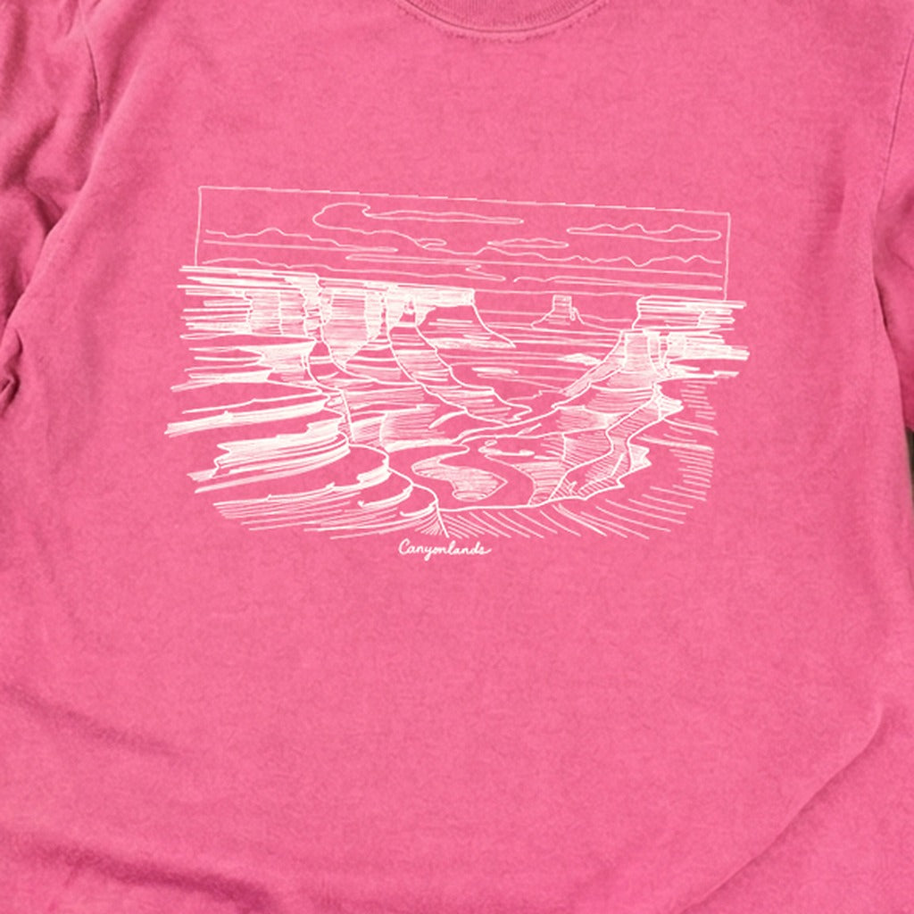 Canyonlands Line Drawing Cotton Long Sleeve