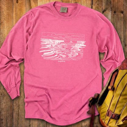 Canyonlands Line Drawing Cotton Long Sleeve