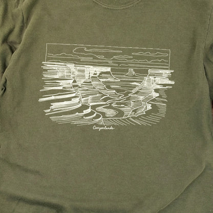 Canyonlands Line Drawing Cotton Long Sleeve