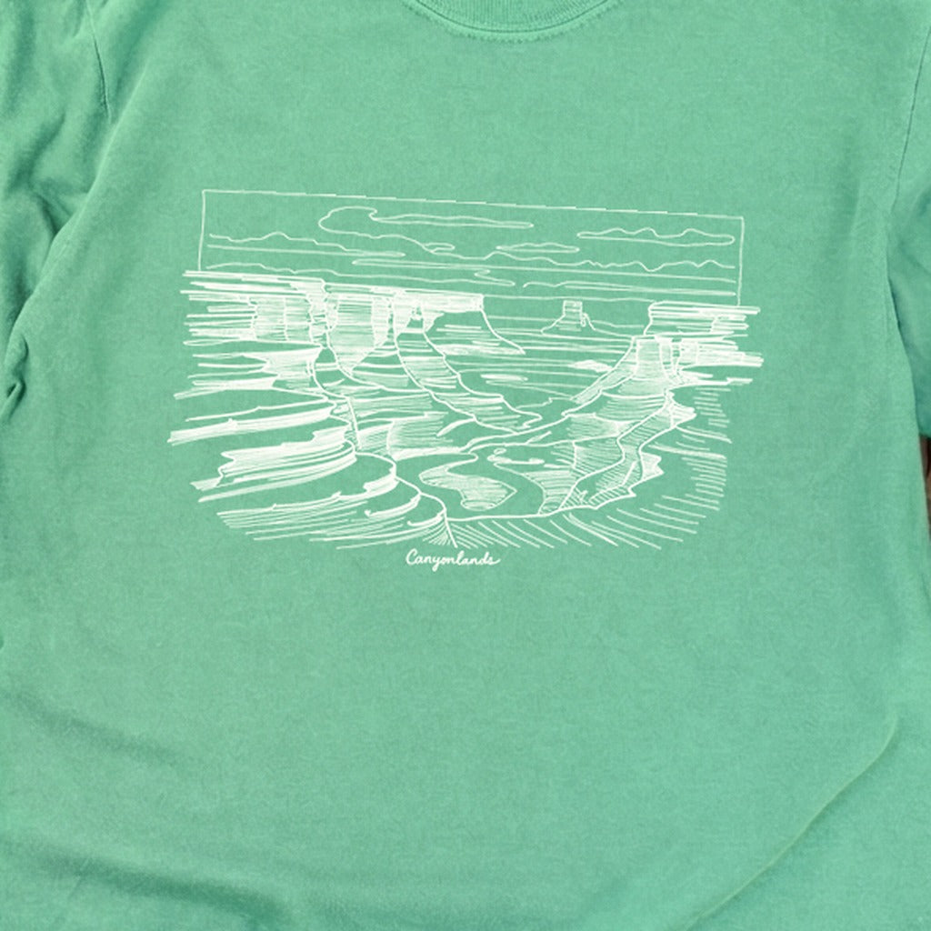 Canyonlands Line Drawing Cotton Long Sleeve