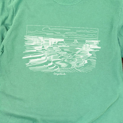 Canyonlands Line Drawing Cotton Long Sleeve