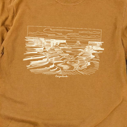 Canyonlands Line Drawing Cotton Long Sleeve