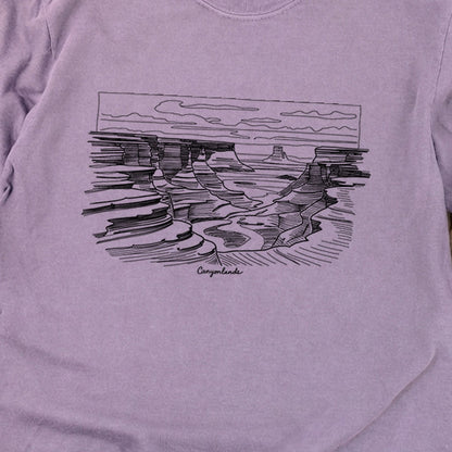 Canyonlands Line Drawing Cotton Long Sleeve