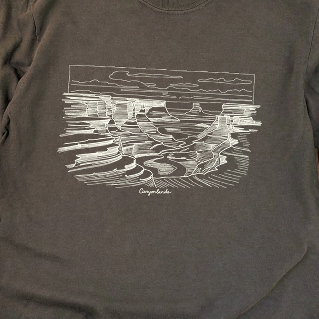 Canyonlands Line Drawing Cotton Long Sleeve