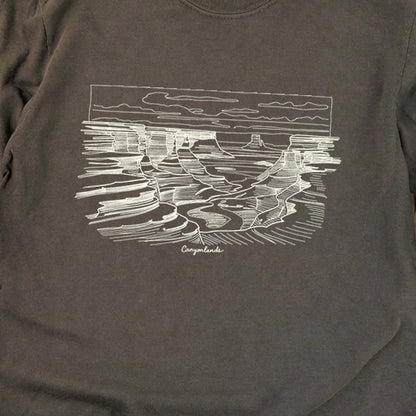 Canyonlands Line Drawing Cotton Long Sleeve