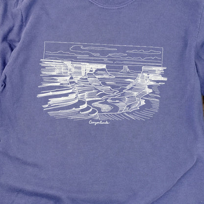 Canyonlands Line Drawing Cotton Long Sleeve
