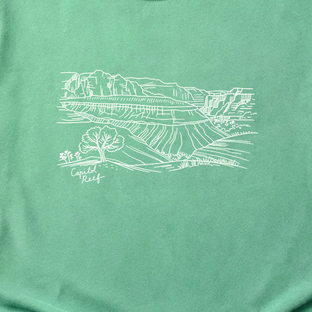 Capitol Reef Line Drawing Cotton T-Shirt