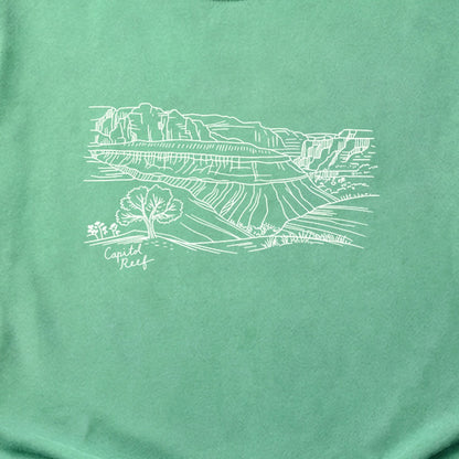 Capitol Reef Line Drawing Cotton T-Shirt
