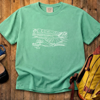 Capitol Reef Line Drawing Cotton T-Shirt