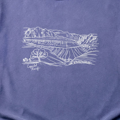 Capitol Reef Line Drawing Cotton T-Shirt