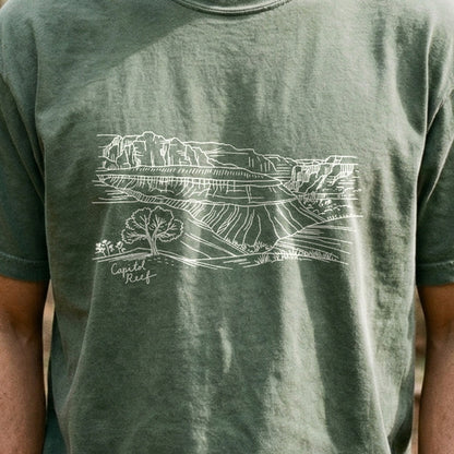 Capitol Reef Line Drawing Cotton T-Shirt