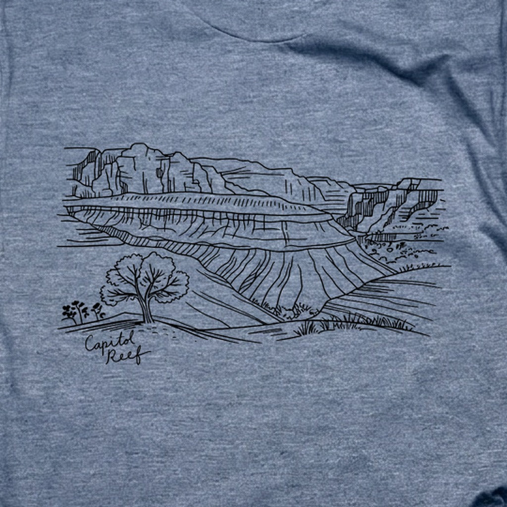 Capitol Reef Line Drawing T-Shirt