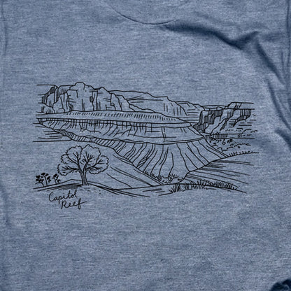 Capitol Reef Line Drawing T-Shirt