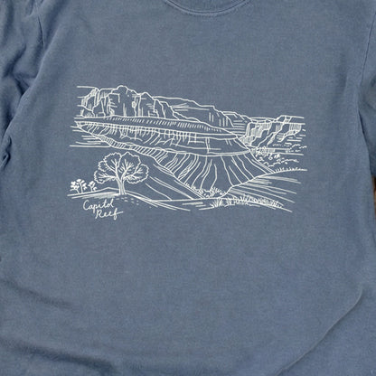 Capitol Reef Line Drawing Cotton Long Sleeve
