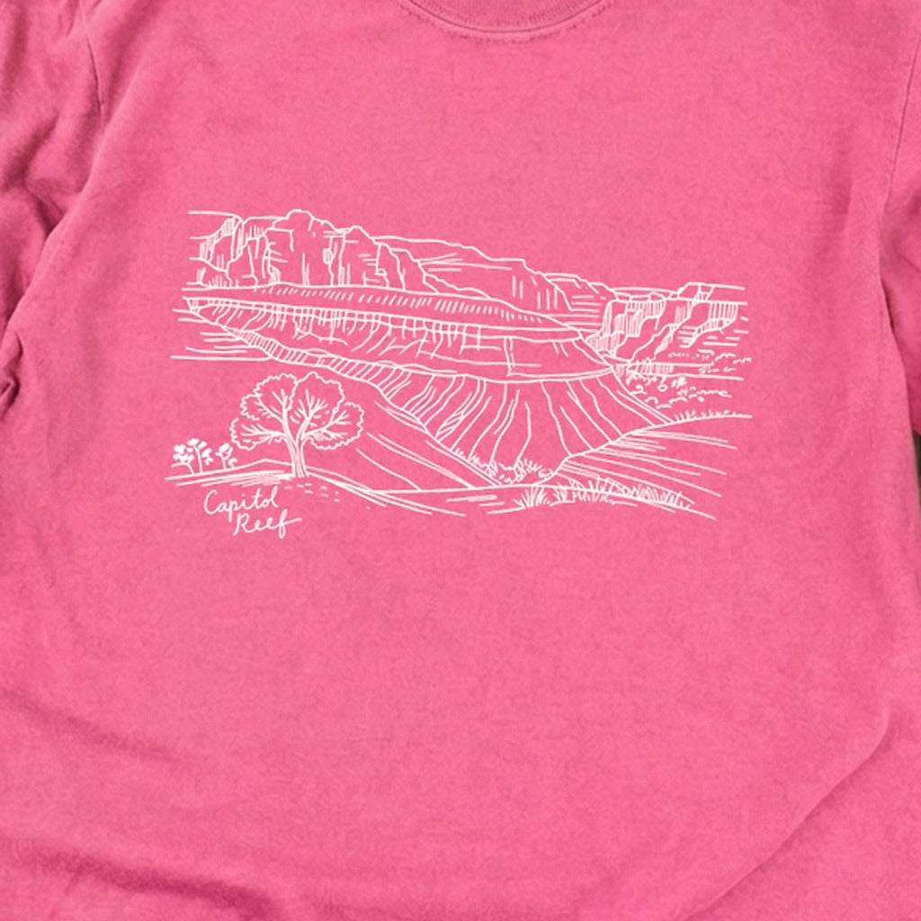 Capitol Reef Line Drawing Cotton Long Sleeve