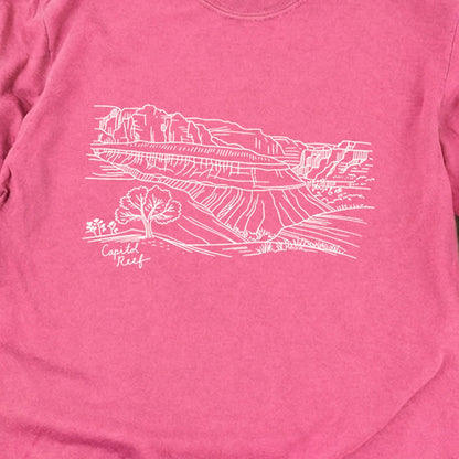 Capitol Reef Line Drawing Cotton Long Sleeve