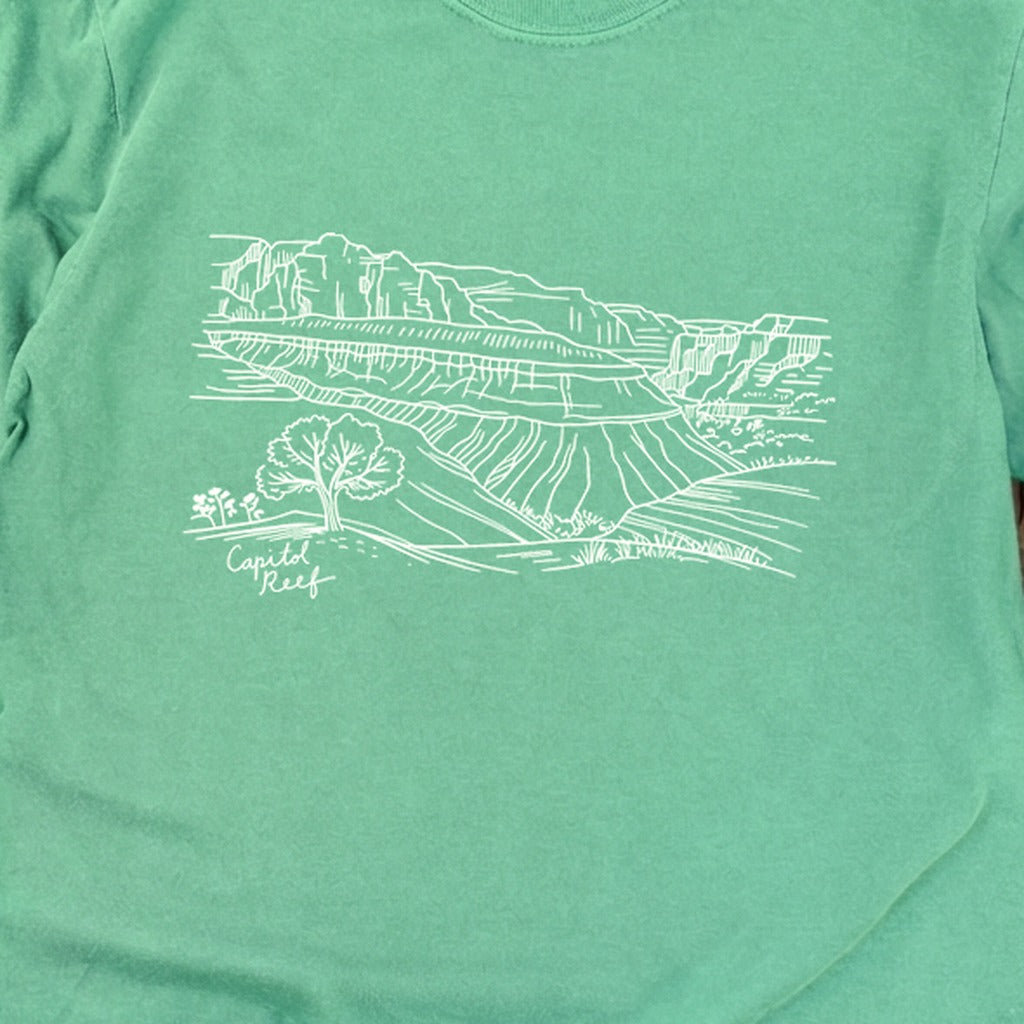 Capitol Reef Line Drawing Cotton Long Sleeve