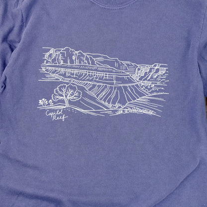 Capitol Reef Line Drawing Cotton Long Sleeve