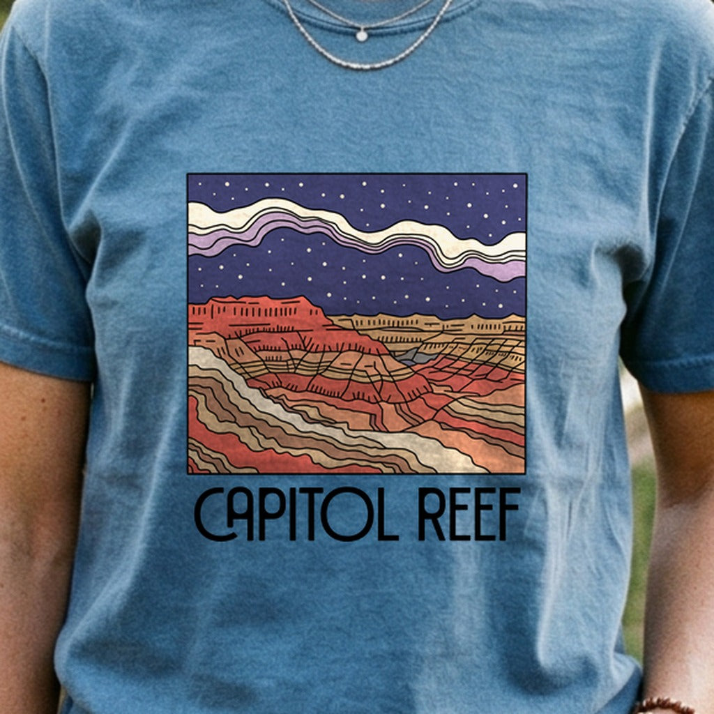 Capitol Reef National Park at Night Cotton T-Shirt